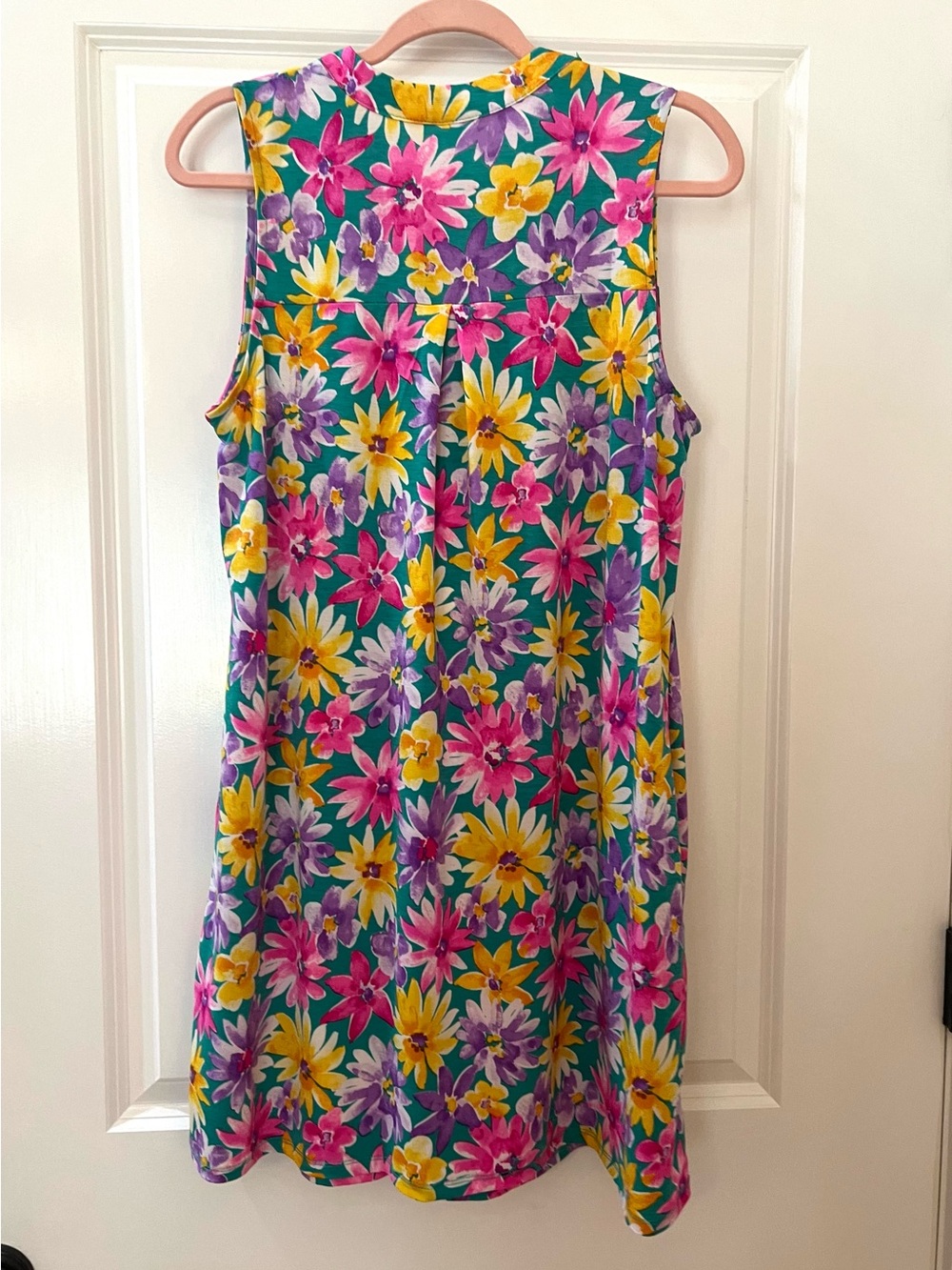 Dear Scarlett Floral Midi Dress in Teal, Yellow & Pink - Picture 2 of 3